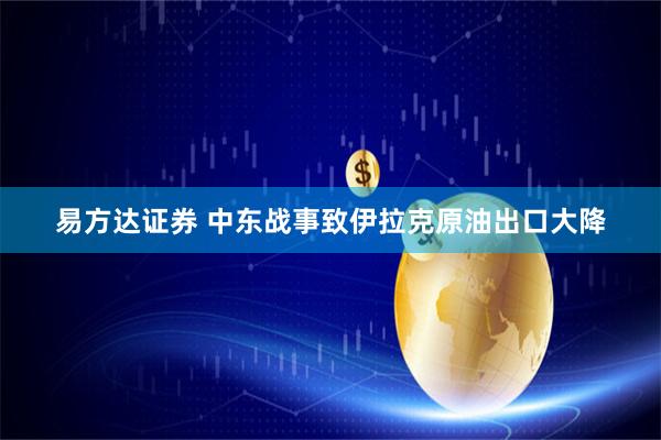 易方达证券 中东战事致伊拉克原油出口大降